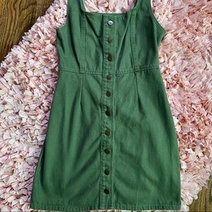 Urban Outfitters olive button up denim dress